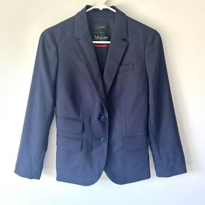 J. Crew Dalton Blazer Tollegno 1900 Italy Wool Navy Blue Career Business Office